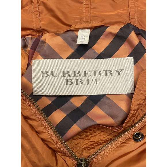Women Burberry Brit Jacket Maidleight Hooded Roll Sleeve Size 2 - Picture 4 of 8